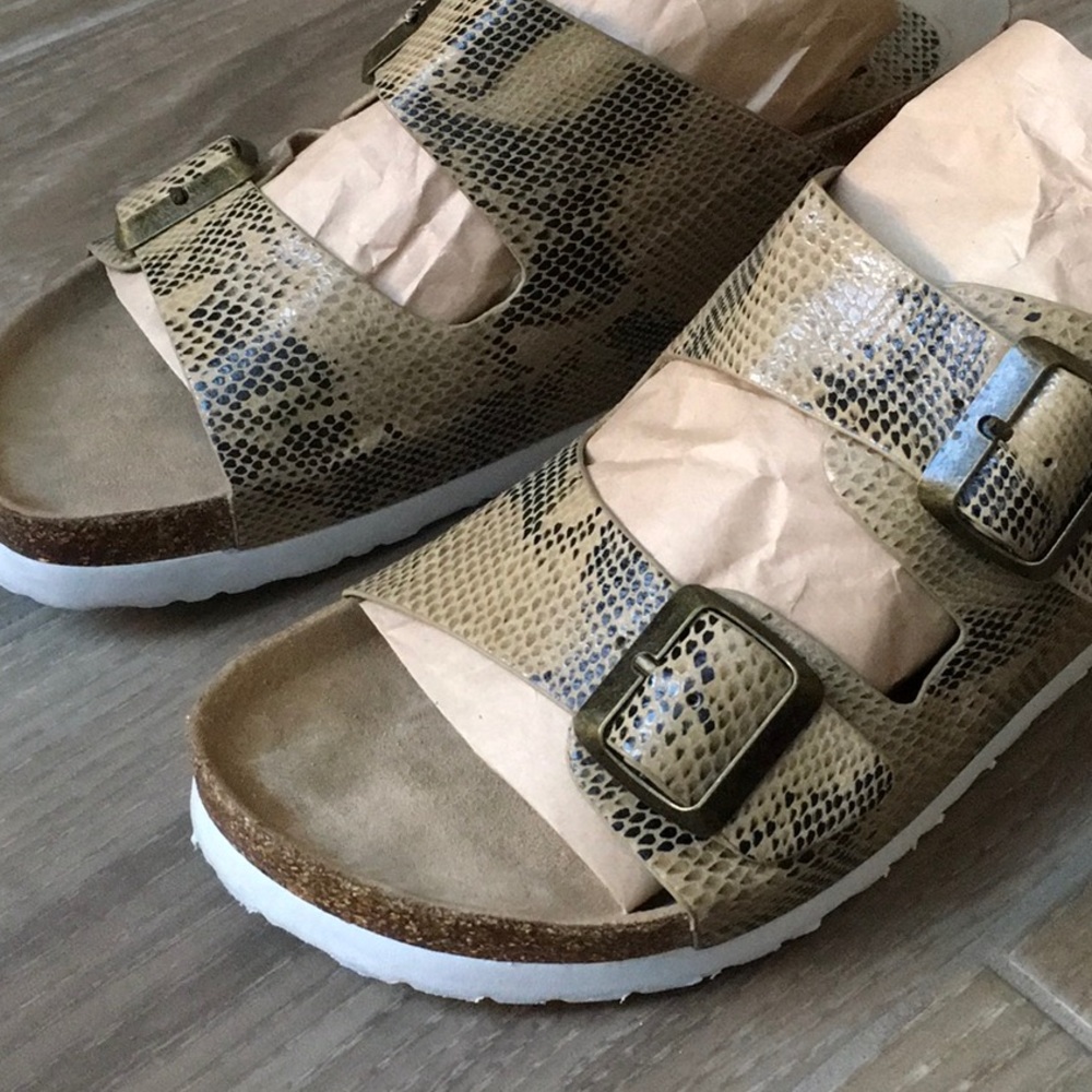 Leather Kensie Python Print Platform Sandals - image 4